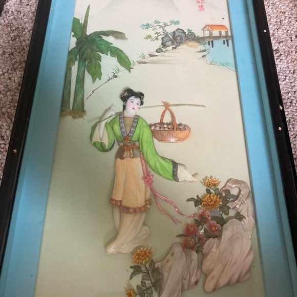 Two original Japanese swatow shell cutting pictures - Picture 6 of 10